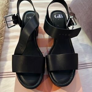Gianni Bini Black Wedge Sandals